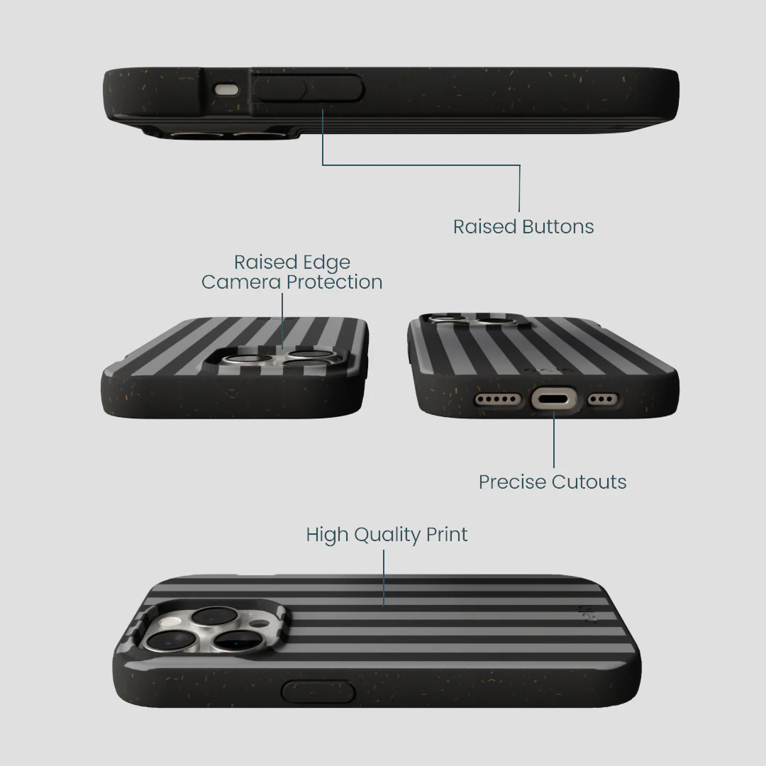 Black Shadow Stripes iPhone 14 Pro Case - Image 3