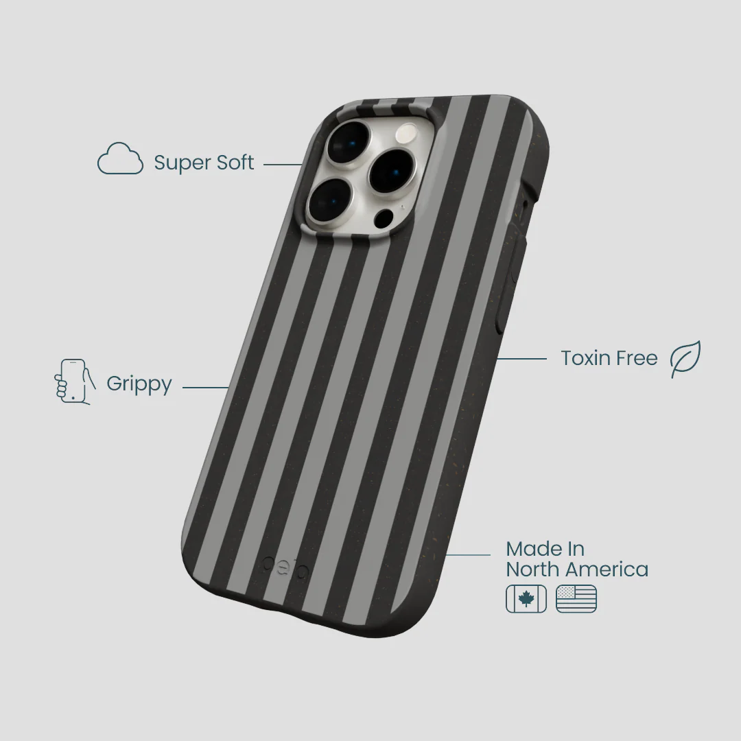Black Shadow Stripes iPhone 15 Pro Case - Image 4