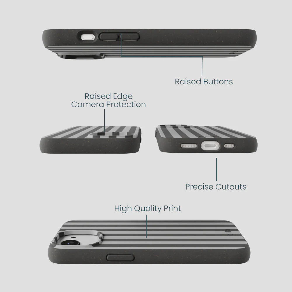Black Shadow Stripes iPhone 16e/17e Case - Image 3
