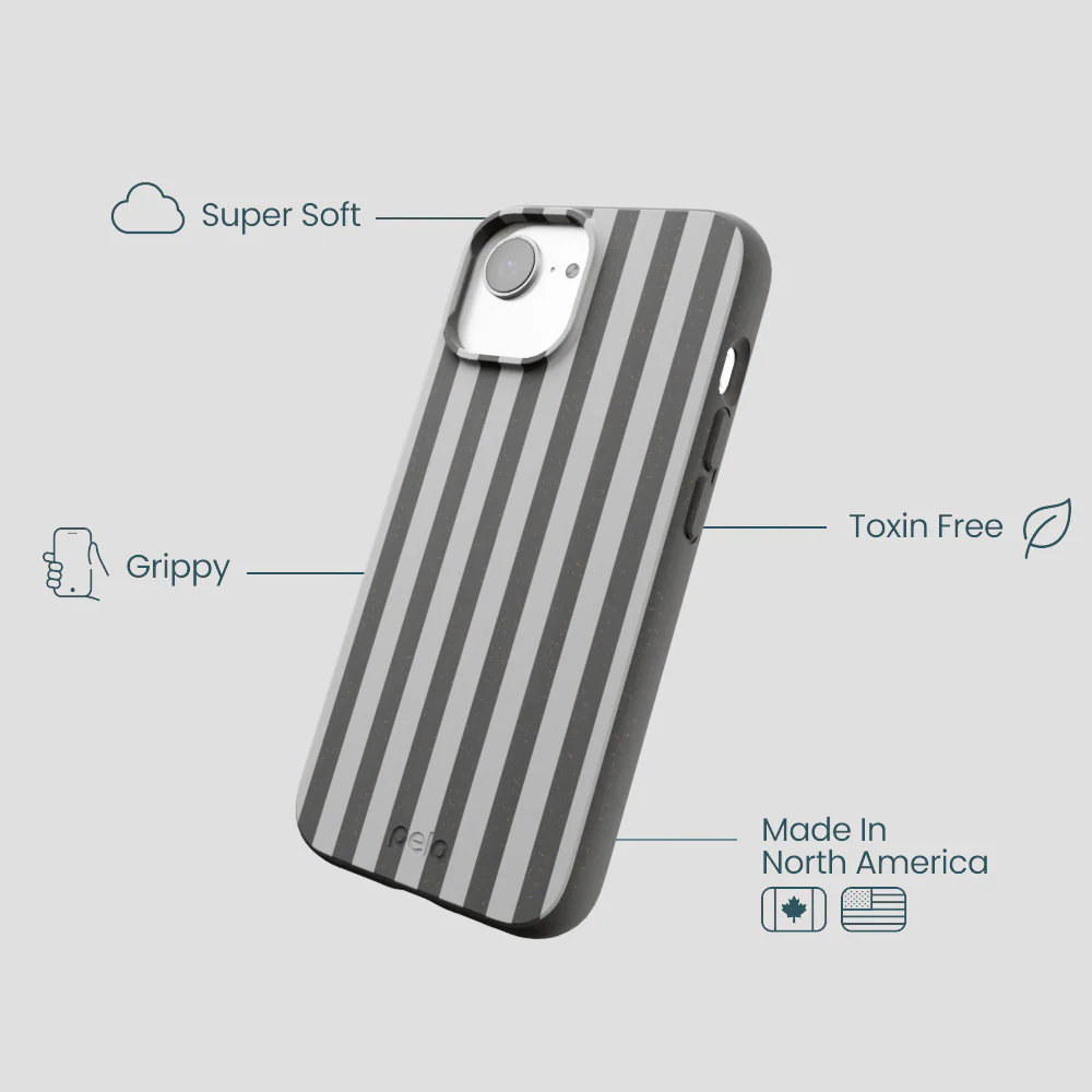 Black Shadow Stripes iPhone 16e/17e Case - Image 4