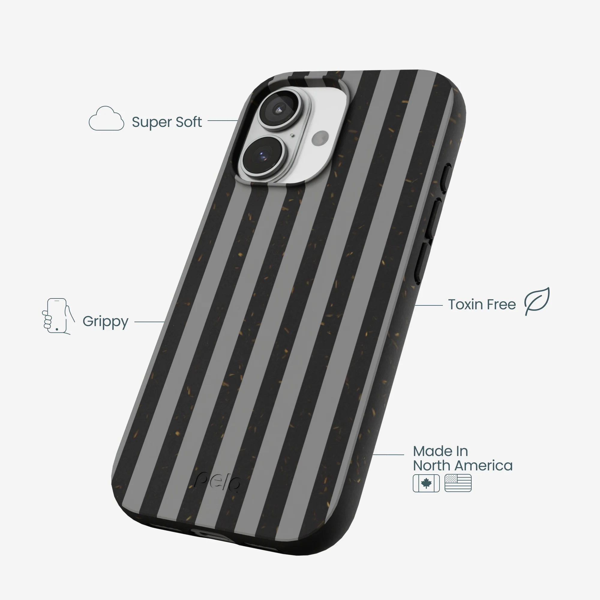 Black Shadow Stripes iPhone 17 Case - Image 4
