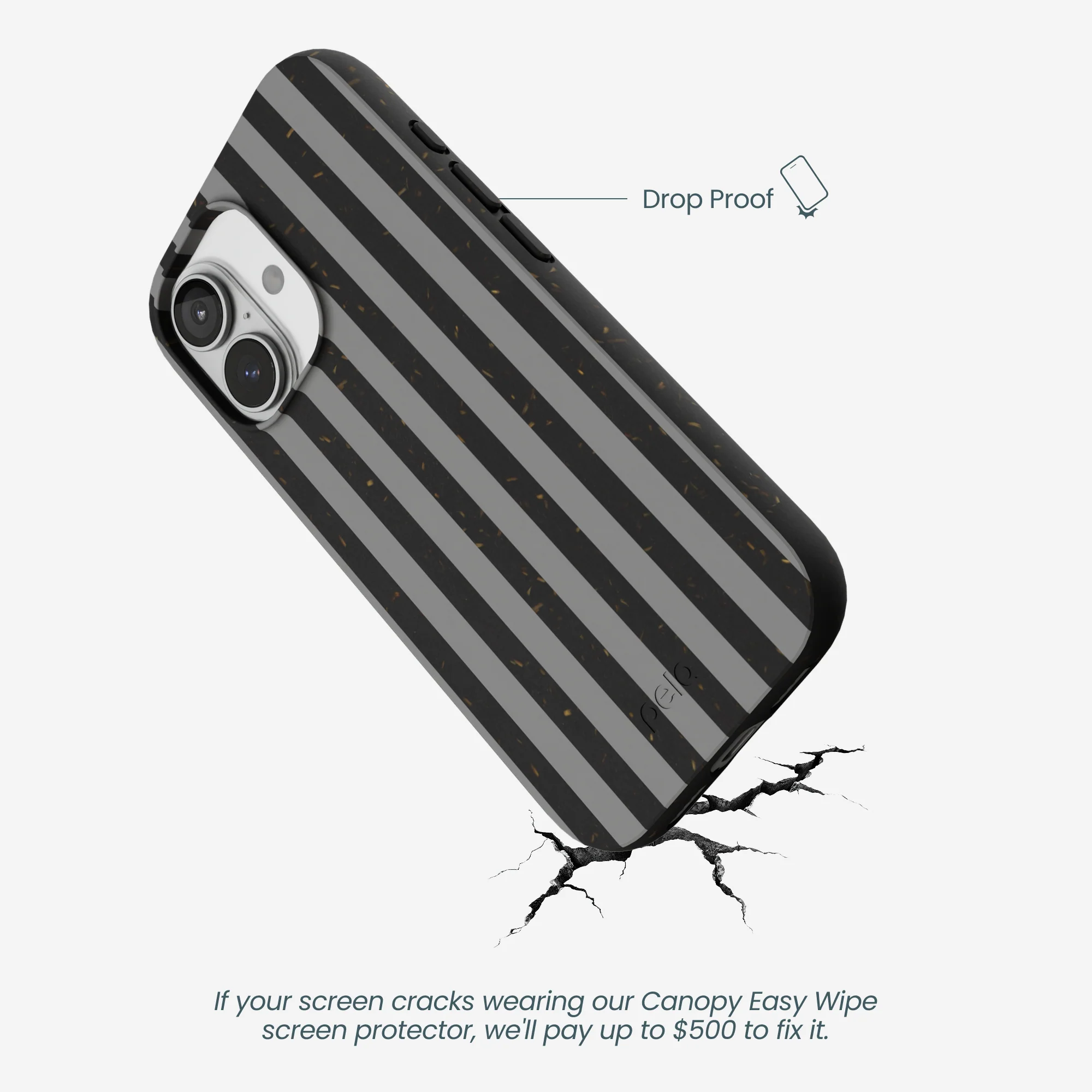 Black Shadow Stripes iPhone 17 Case - Image 5