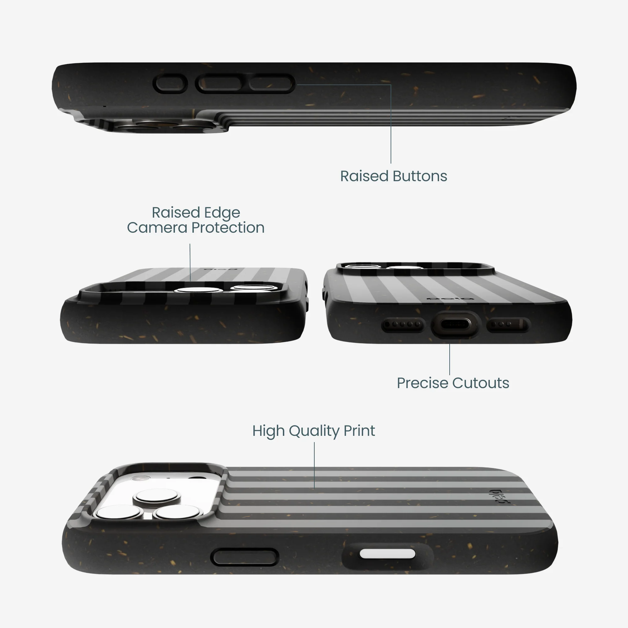 Black Shadow Stripes iPhone 17 Pro Case - Image 3