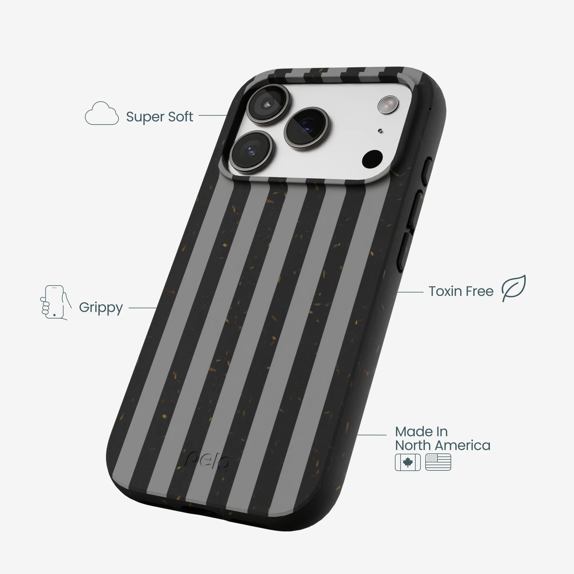 Black Shadow Stripes iPhone 17 Pro Case - Image 4