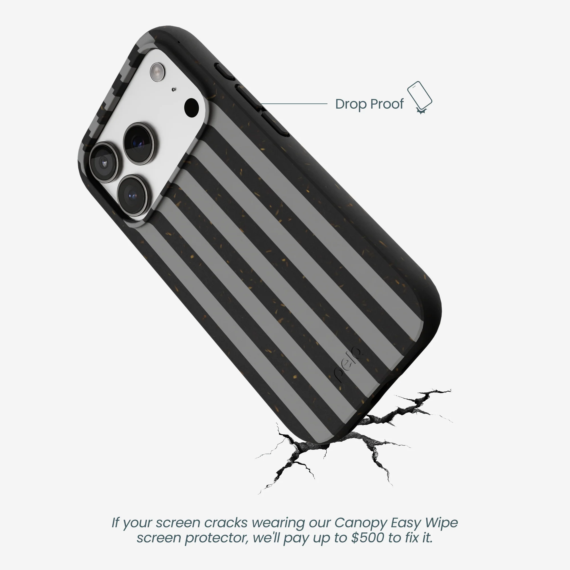 Black Shadow Stripes iPhone 17 Pro Case - Image 5