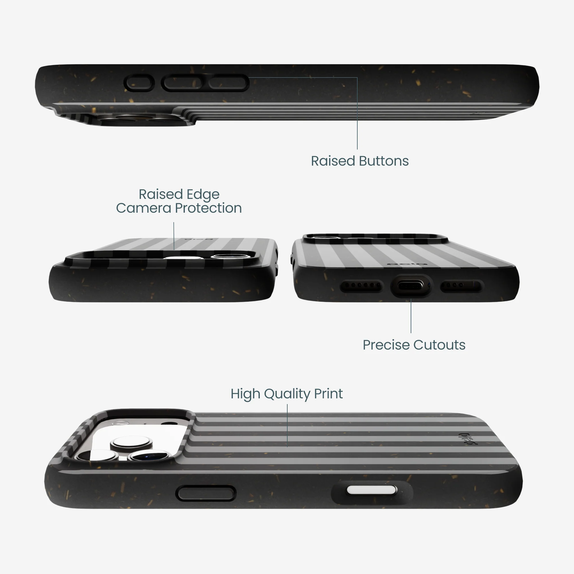 Black Shadow Stripes iPhone 17 Pro Max Case - Image 3