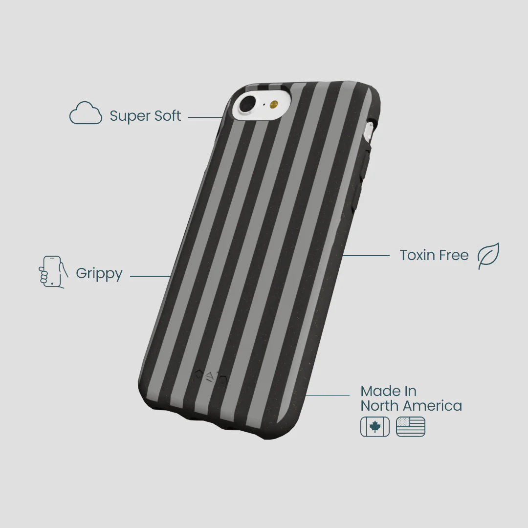Black Shadow Stripes iPhone 6/6s/7/8/SE Case - Image 4