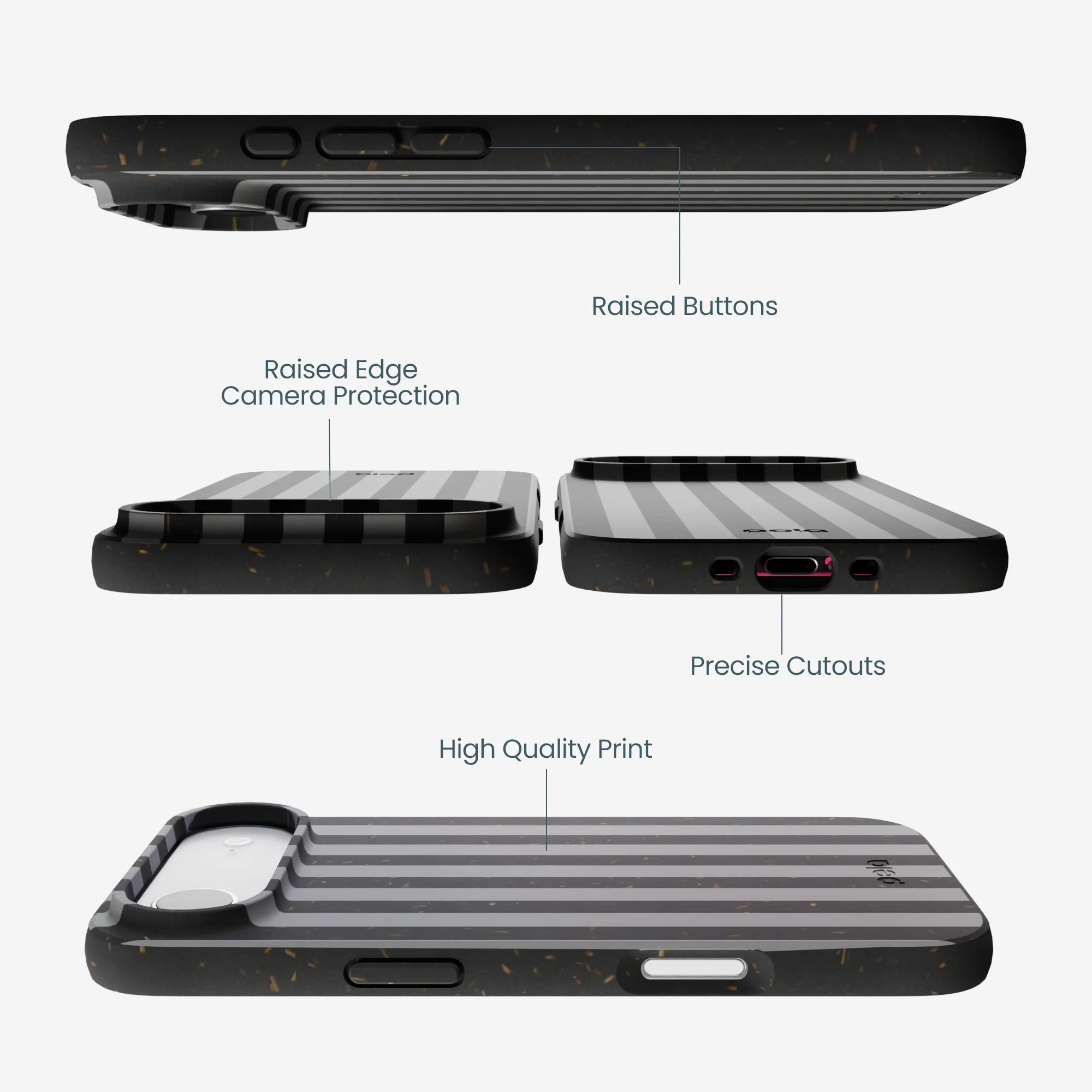 Black Shadow Stripes iPhone Air Case - Image 3