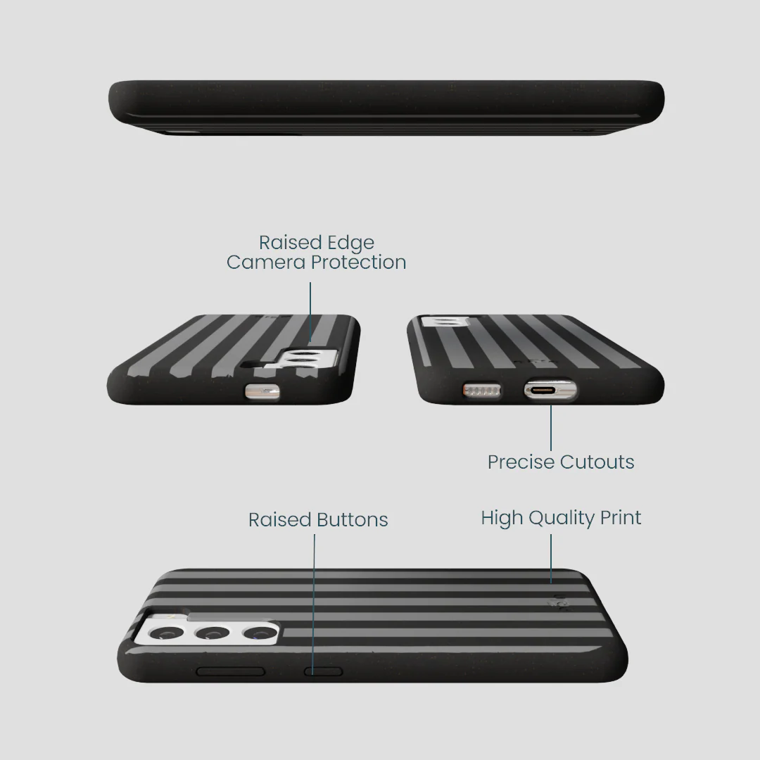 Black Shadow Stripes Samsung Galaxy S22 Case - Image 2