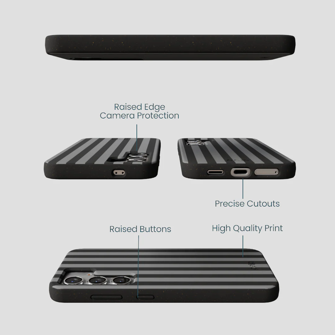 Black Shadow Stripes Samsung Galaxy S25 Case - Image 2