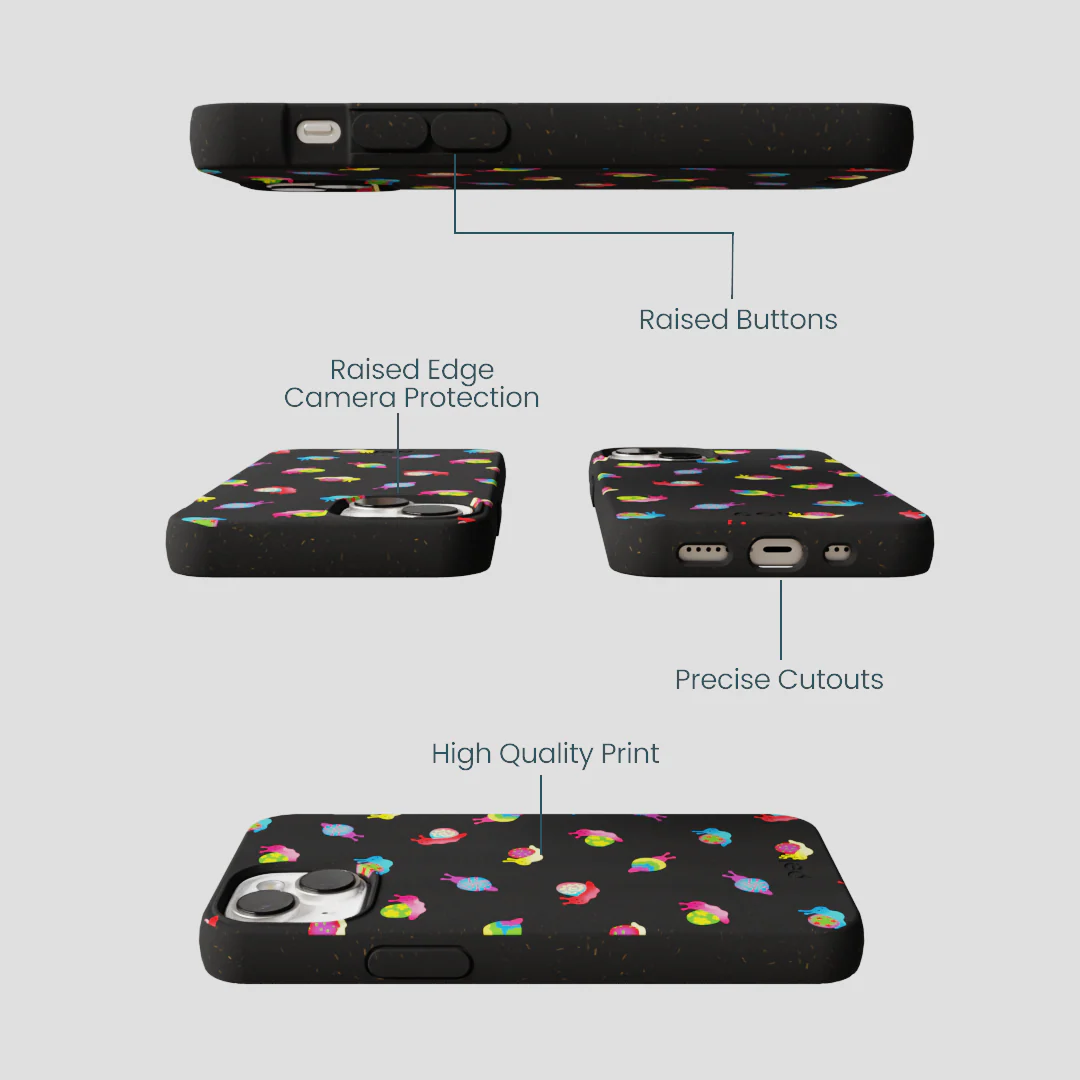 Black Snailien iPhone 13 Mini Case - Image 3
