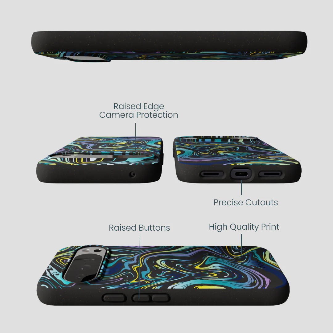 Black Space Waves Google Pixel 10 Pro XL Case - Image 2