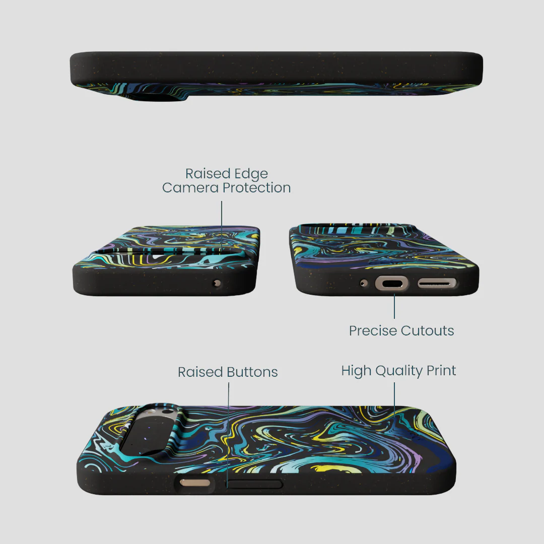 Black Space Waves Google Pixel 9/9 Pro Case - Image 2