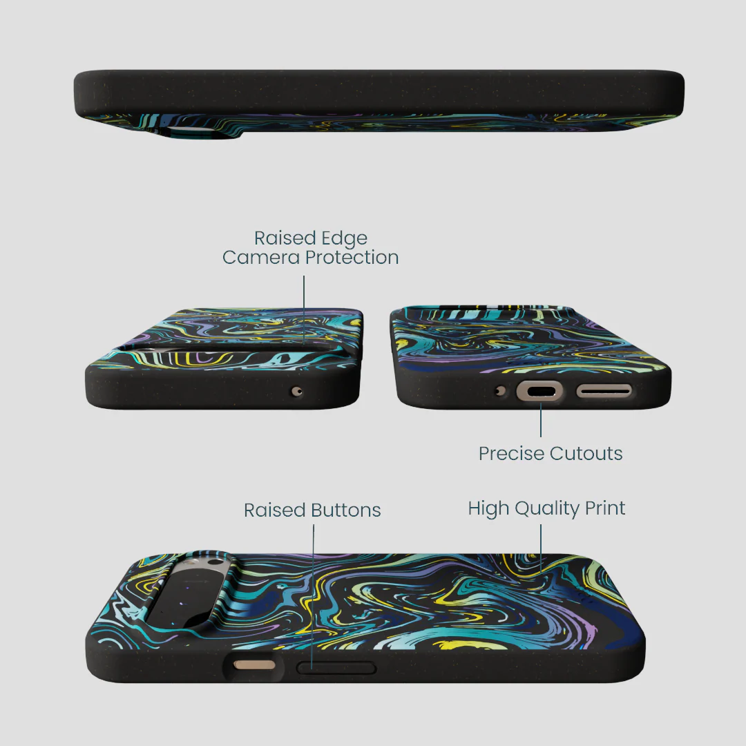 Black Space Waves Google Pixel 9 Pro XL Case - Image 2