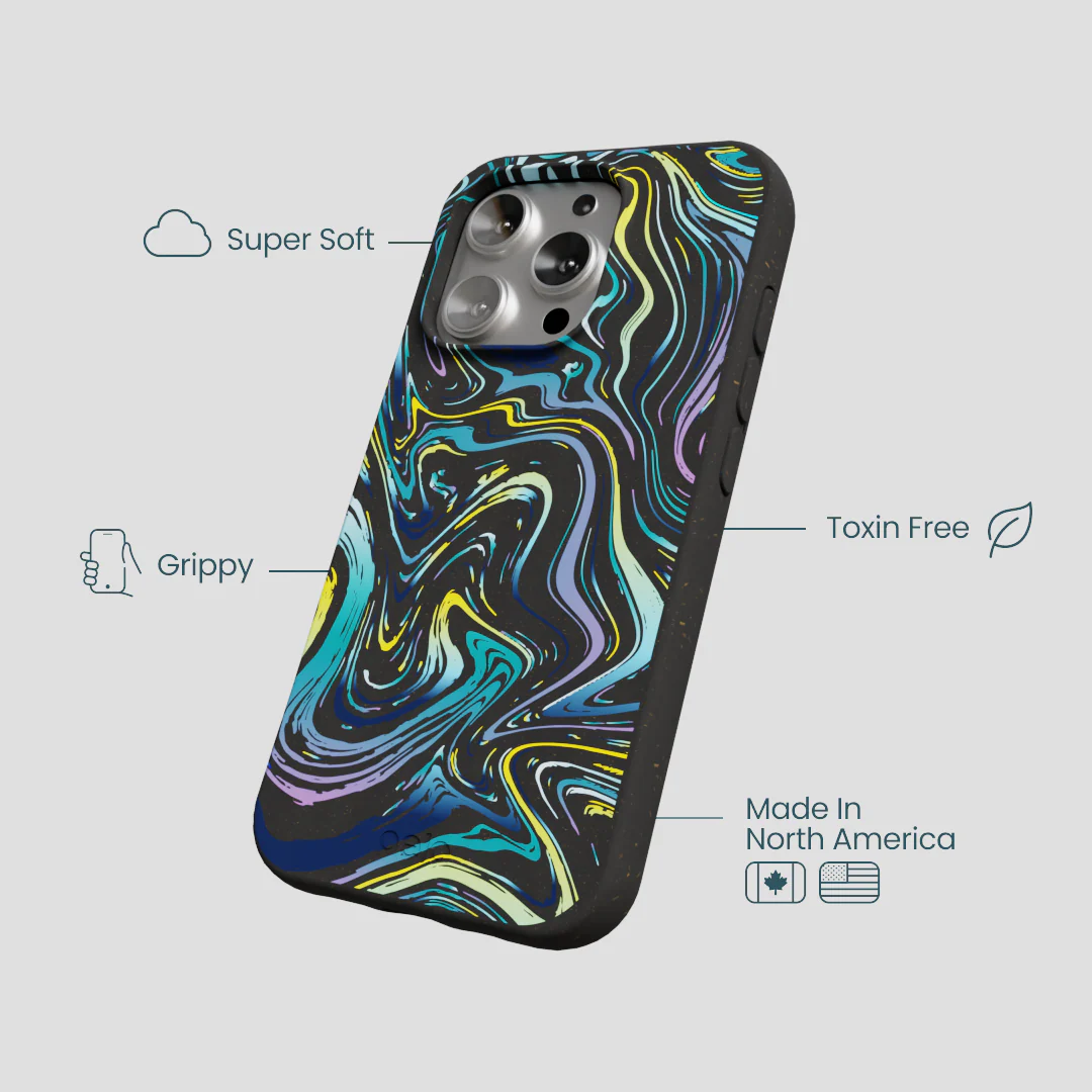 Black Space Waves iPhone 16 Pro Case - Image 4