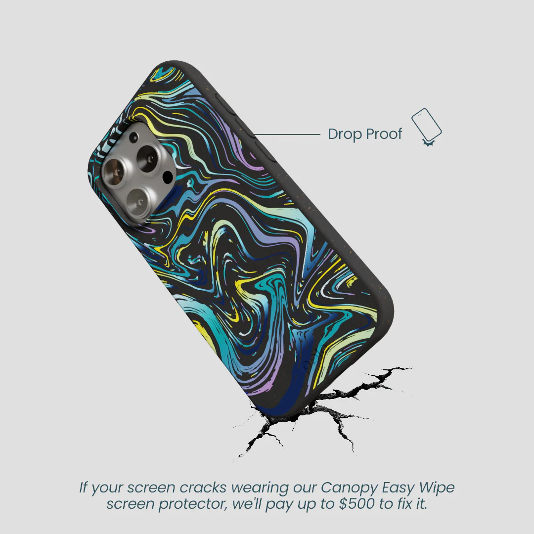 Black Space Waves iPhone 16 Pro Case - Image 5