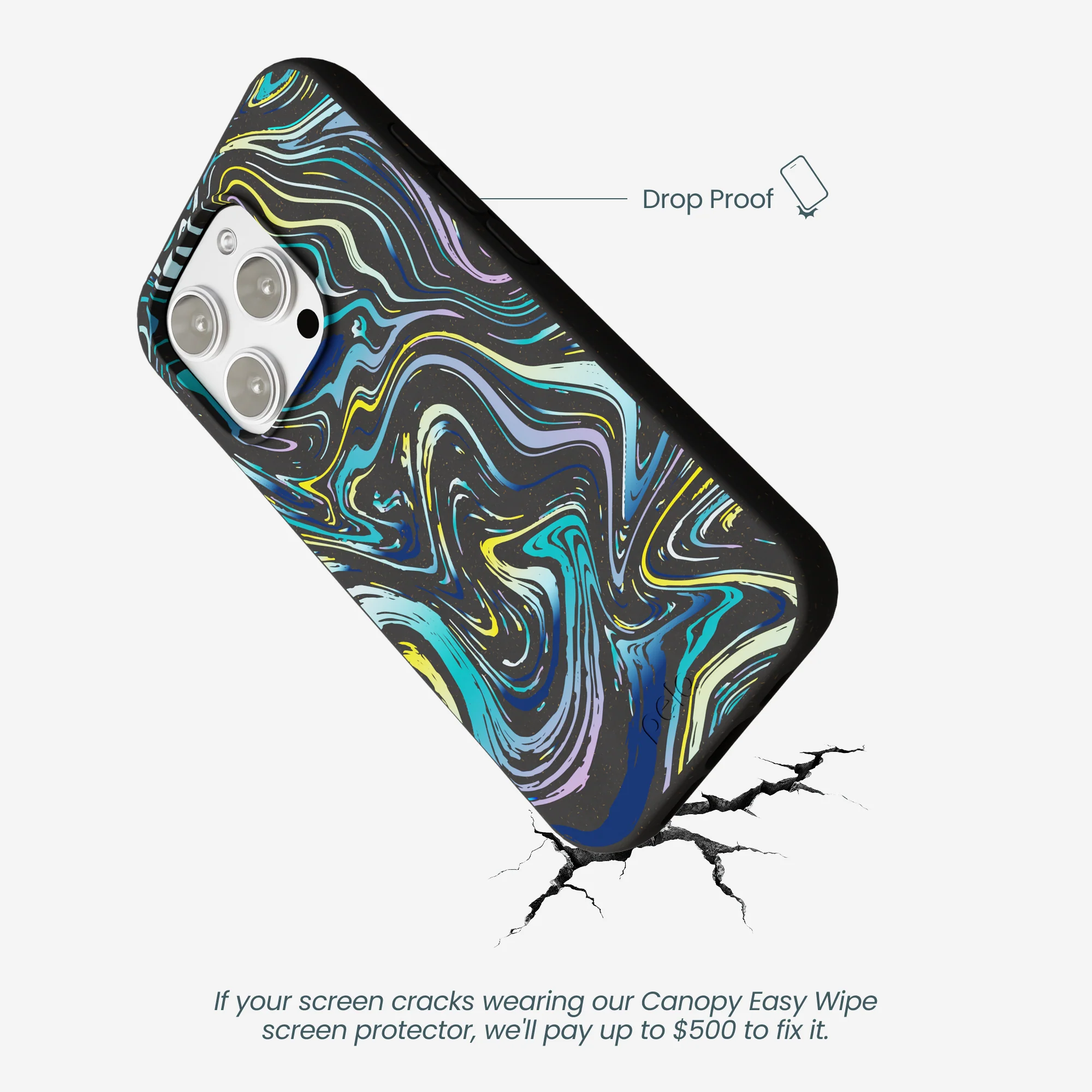 Black Space Waves iPhone 16 Pro Max Case - Image 5