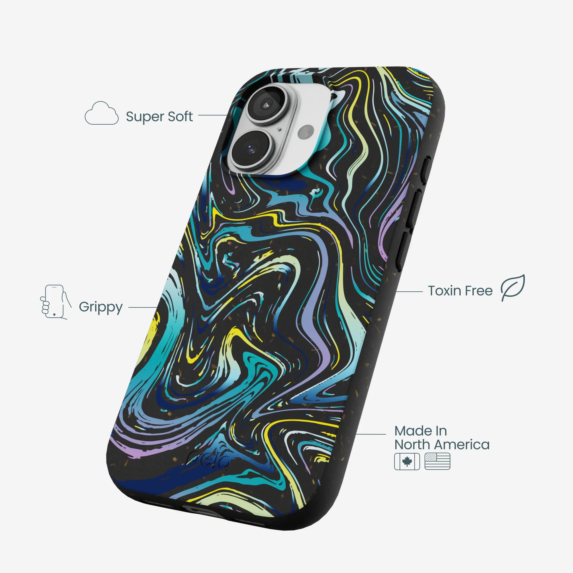Black Space Waves iPhone 17 Case - Image 4