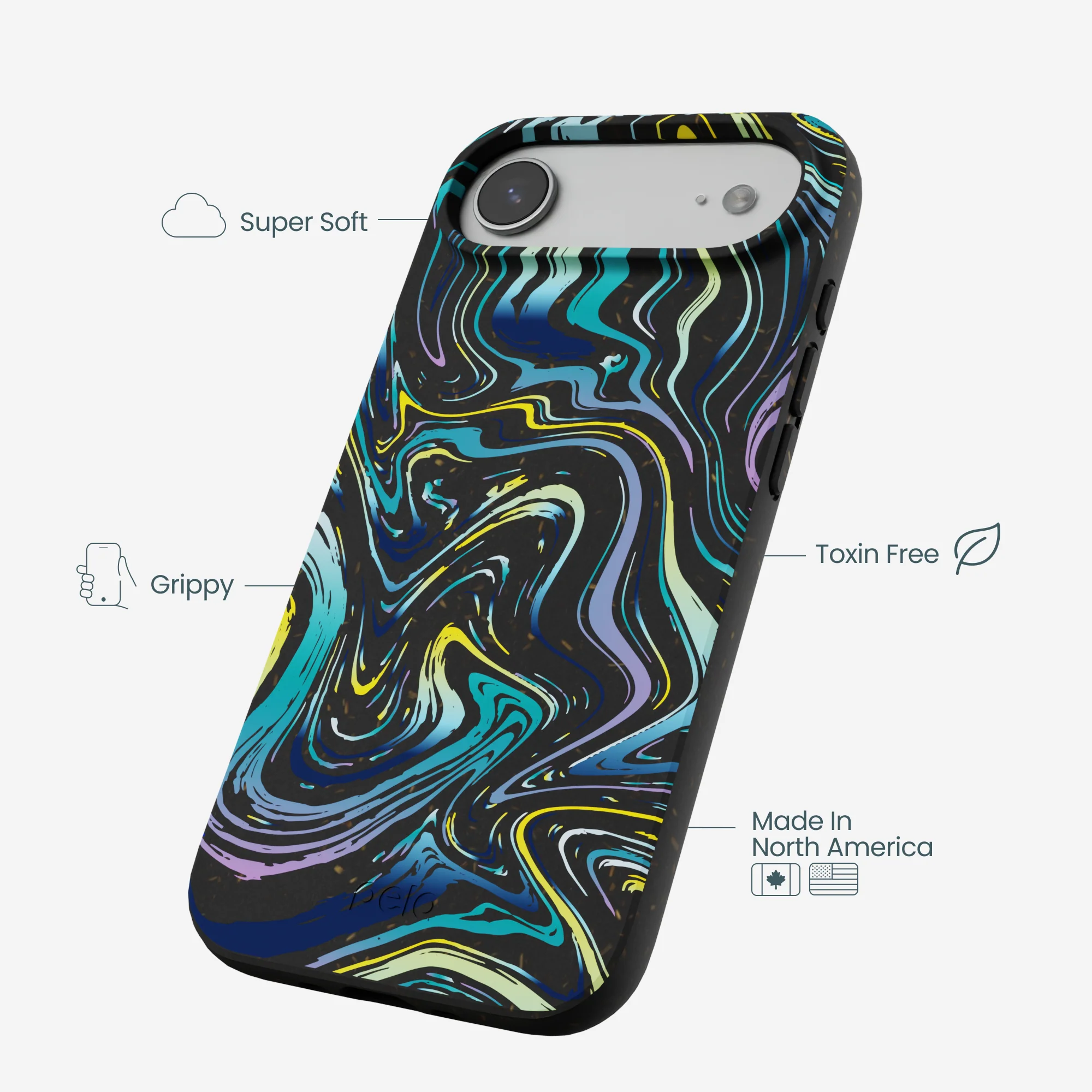 Black Space Waves iPhone Air Case - Image 4