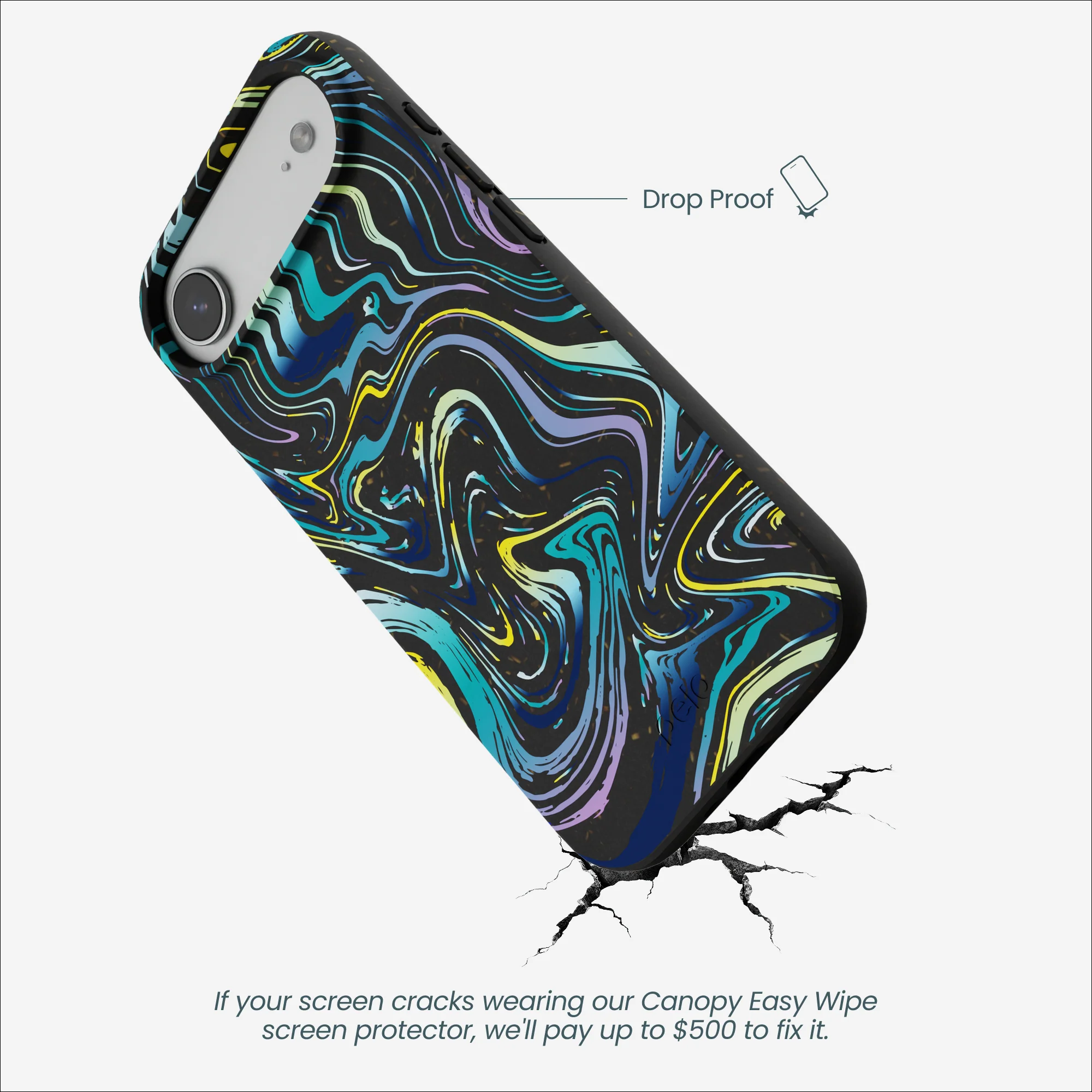 Black Space Waves iPhone Air Case - Image 5