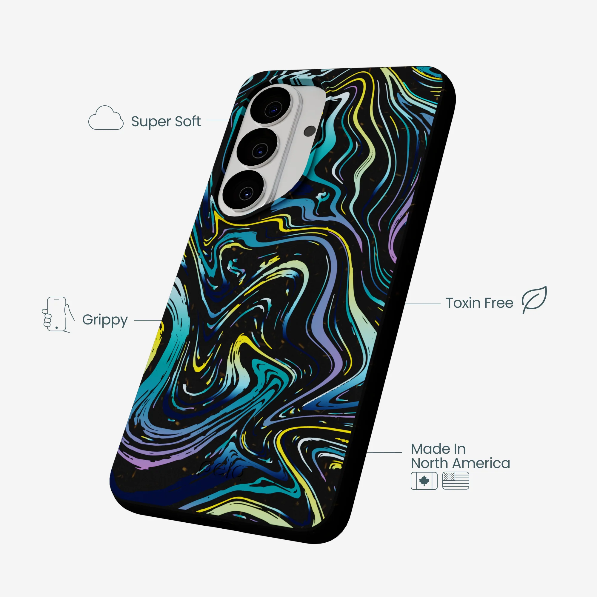 Black Space Waves Samsung Galaxy S26 Case - Image 3