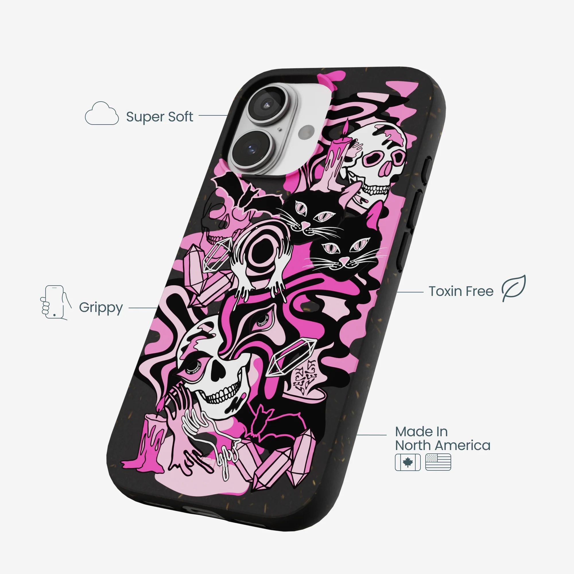 Black Spellbound Ghouls iPhone 17 Case - Image 4