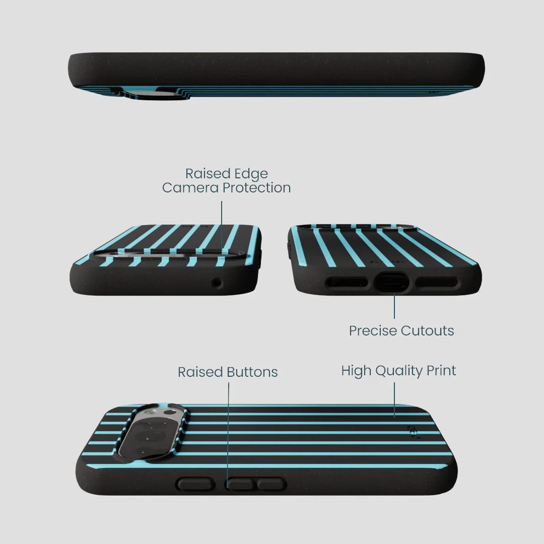 Black Tidal Light Stripes Google Pixel 10/10 Pro Case - Image 2