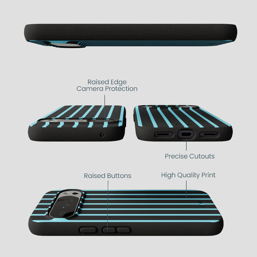 Black Tidal Light Stripes Google Pixel 10 Pro XL Case - Image 2