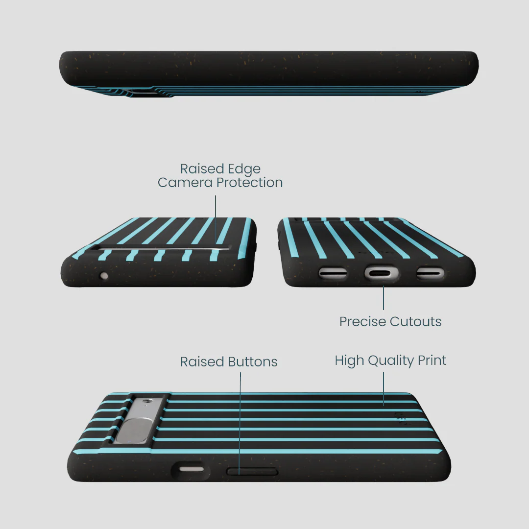 Black Tidal Light Stripes Google Pixel 7 Case - Image 2