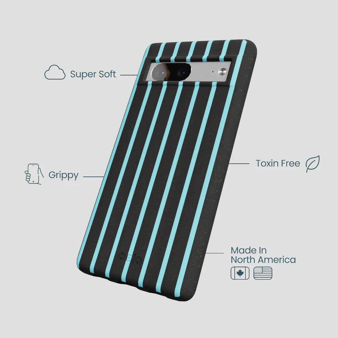Black Tidal Light Stripes Google Pixel 7a Case - Image 3