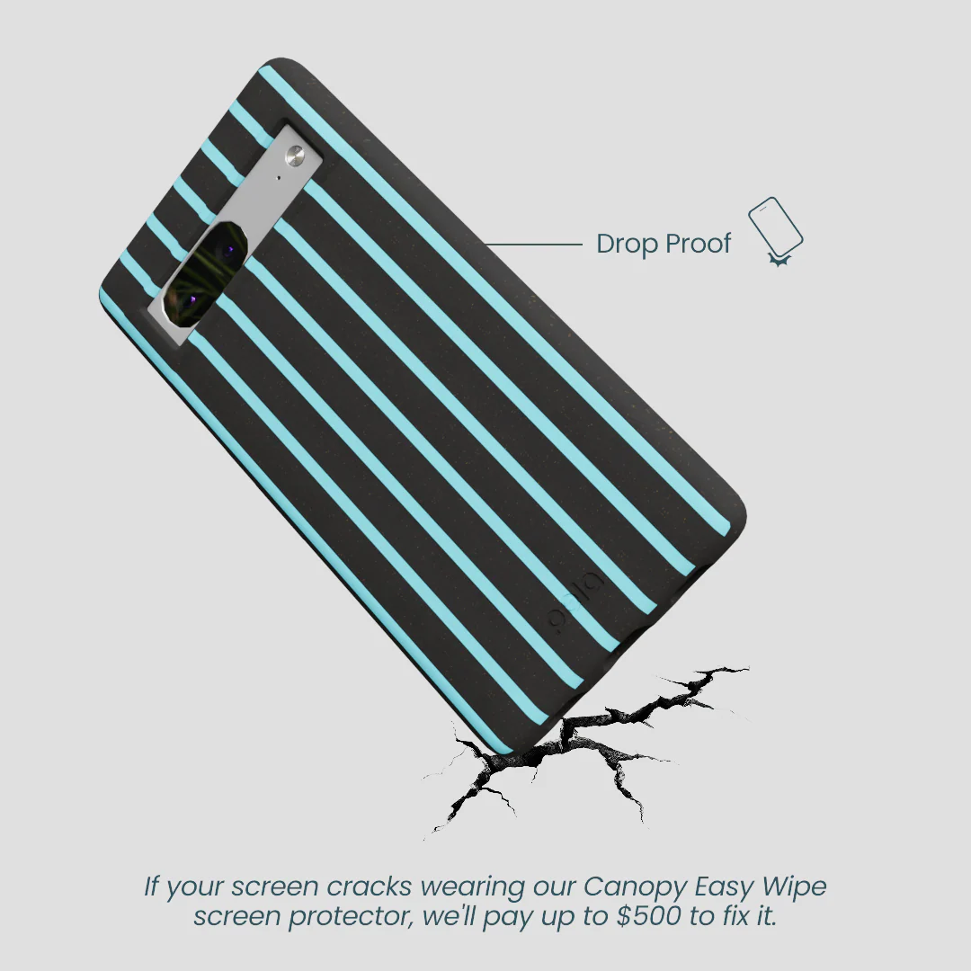 Black Tidal Light Stripes Google Pixel 7a Case - Image 4