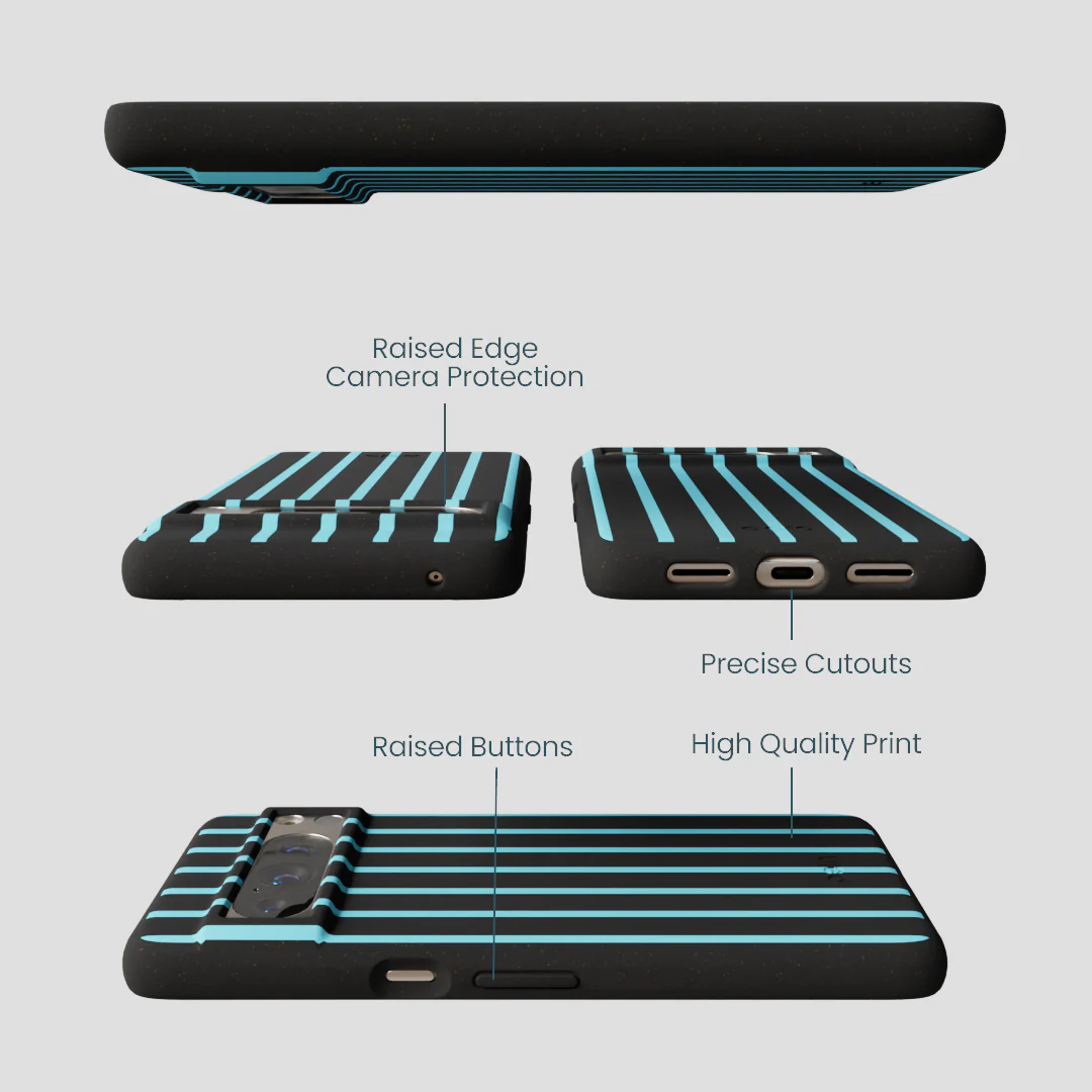 Black Tidal Light Stripes Google Pixel 8 Pro Case - Image 2