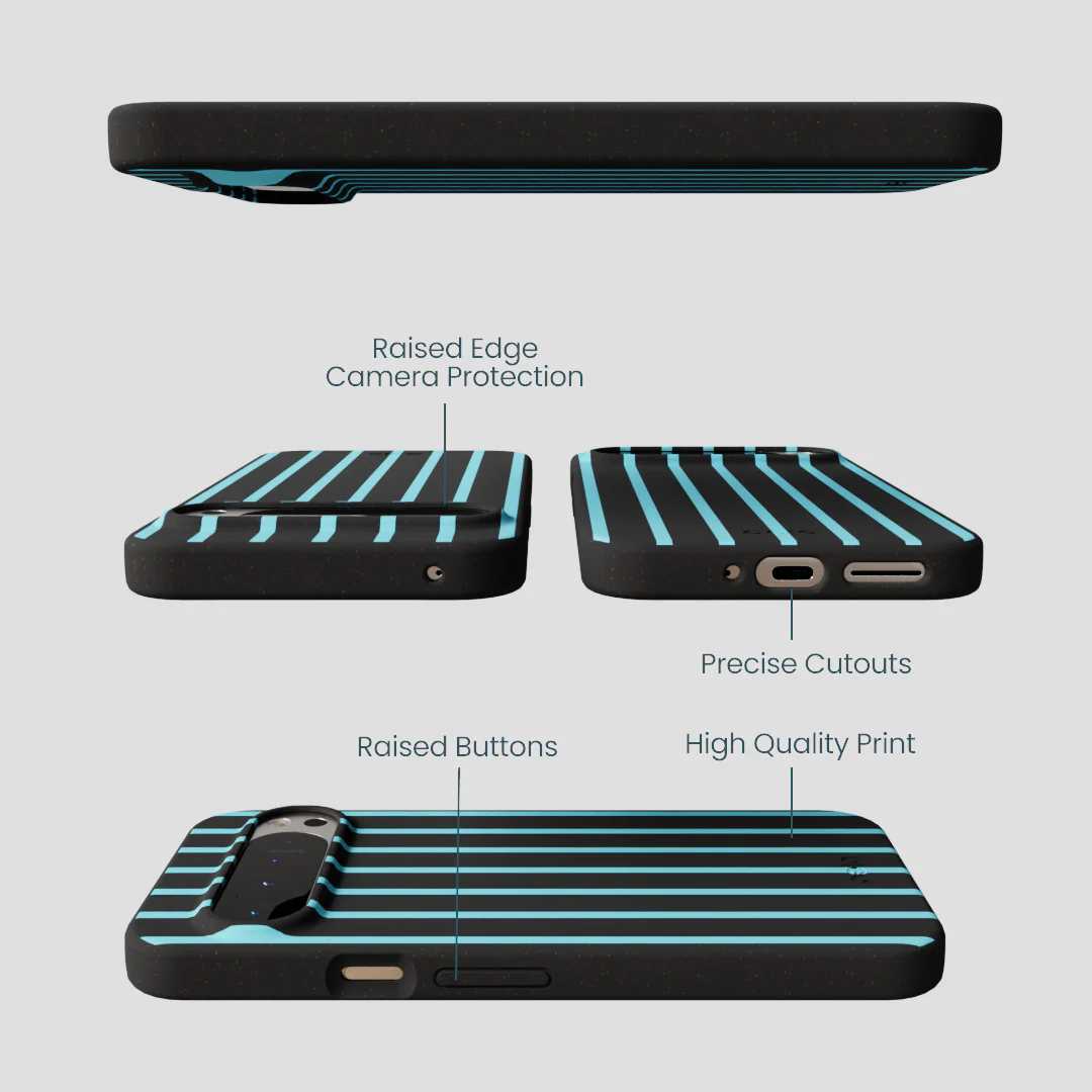 Black Tidal Light Stripes Google Pixel 9 Pro XL Case - Image 2
