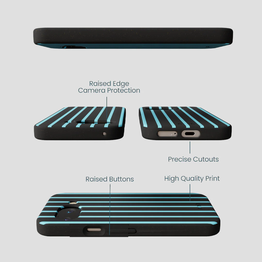 Black Tidal Light Stripes Google Pixel 9a Case - Image 2