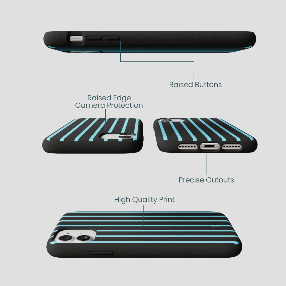 Black Tidal Light Stripes iPhone 11 Case - Image 2