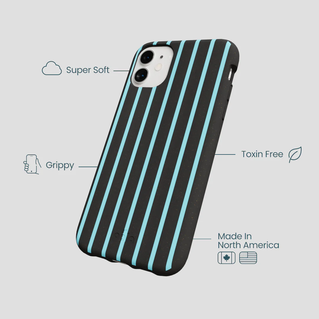 Black Tidal Light Stripes iPhone 11 Case - Image 3