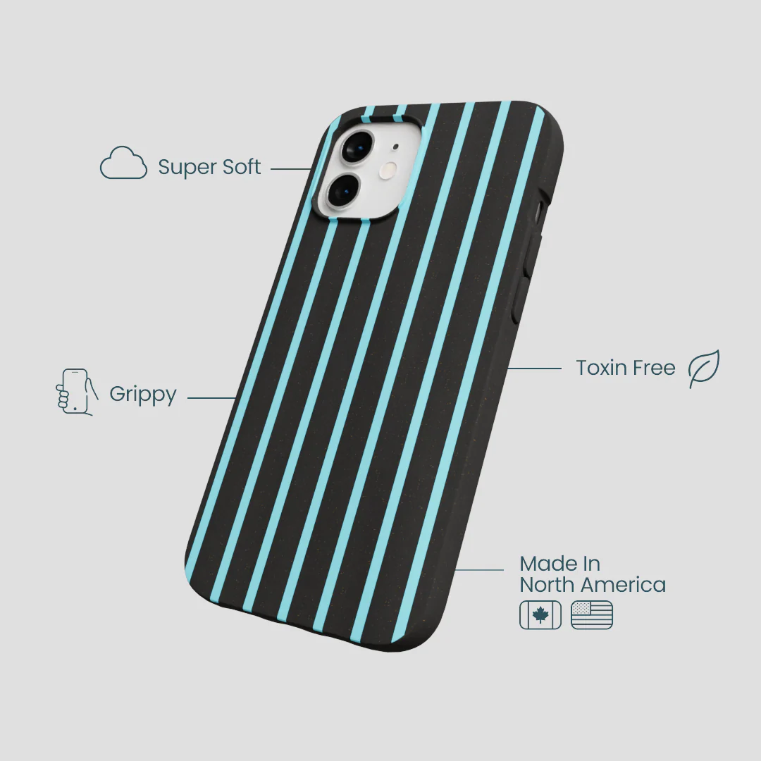 Black Tidal Light Stripes iPhone 12/ iPhone 12 Pro Case - Image 3