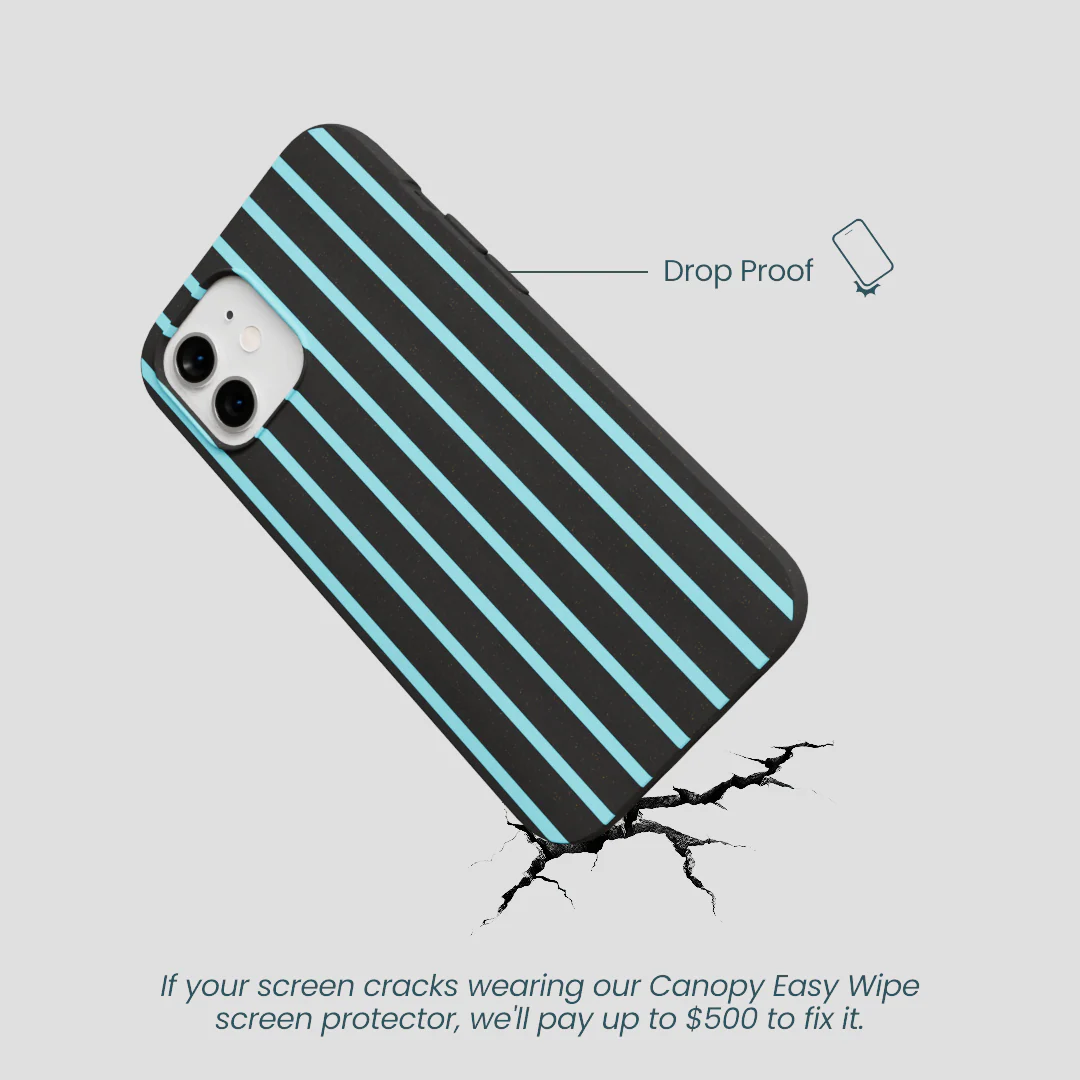 Black Tidal Light Stripes iPhone 12/ iPhone 12 Pro Case - Image 4