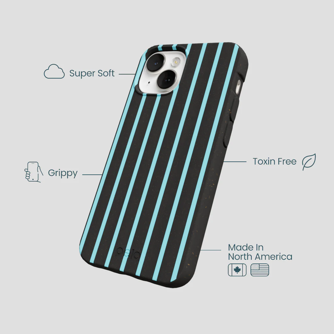 Black Tidal Light Stripes iPhone 13 Case - Image 3