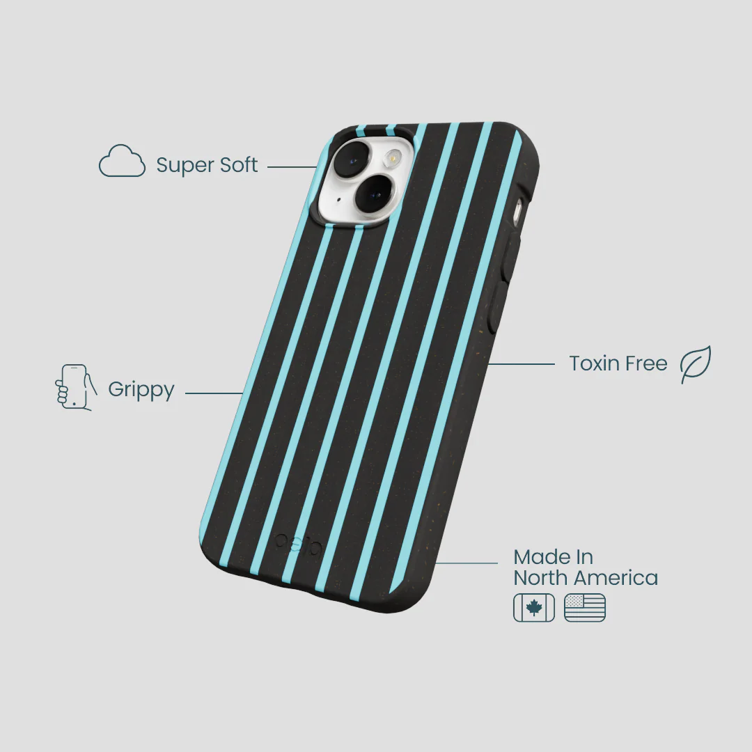 Black Tidal Light Stripes iPhone 13 Mini Case - Image 3