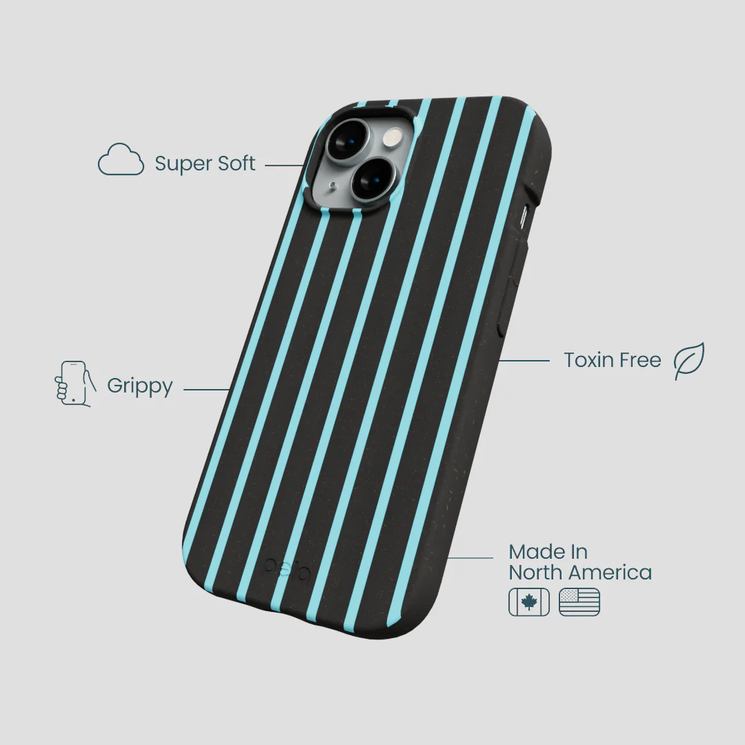 Black Tidal Light Stripes iPhone 14 Case - Image 3