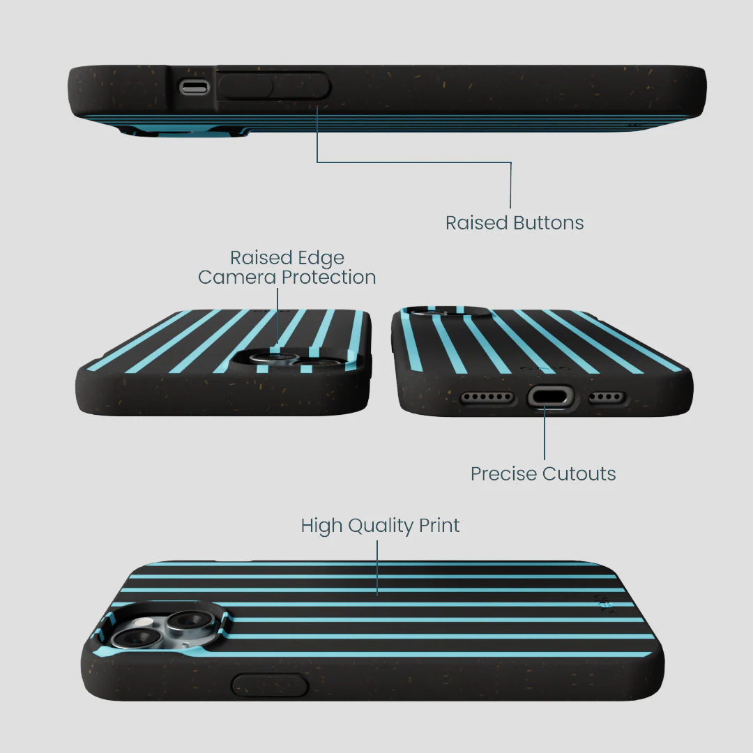 Black Tidal Light Stripes iPhone 15 Plus Case - Image 2