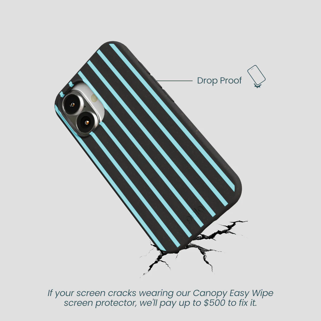 Black Tidal Light Stripes iPhone 16 Case - Image 4