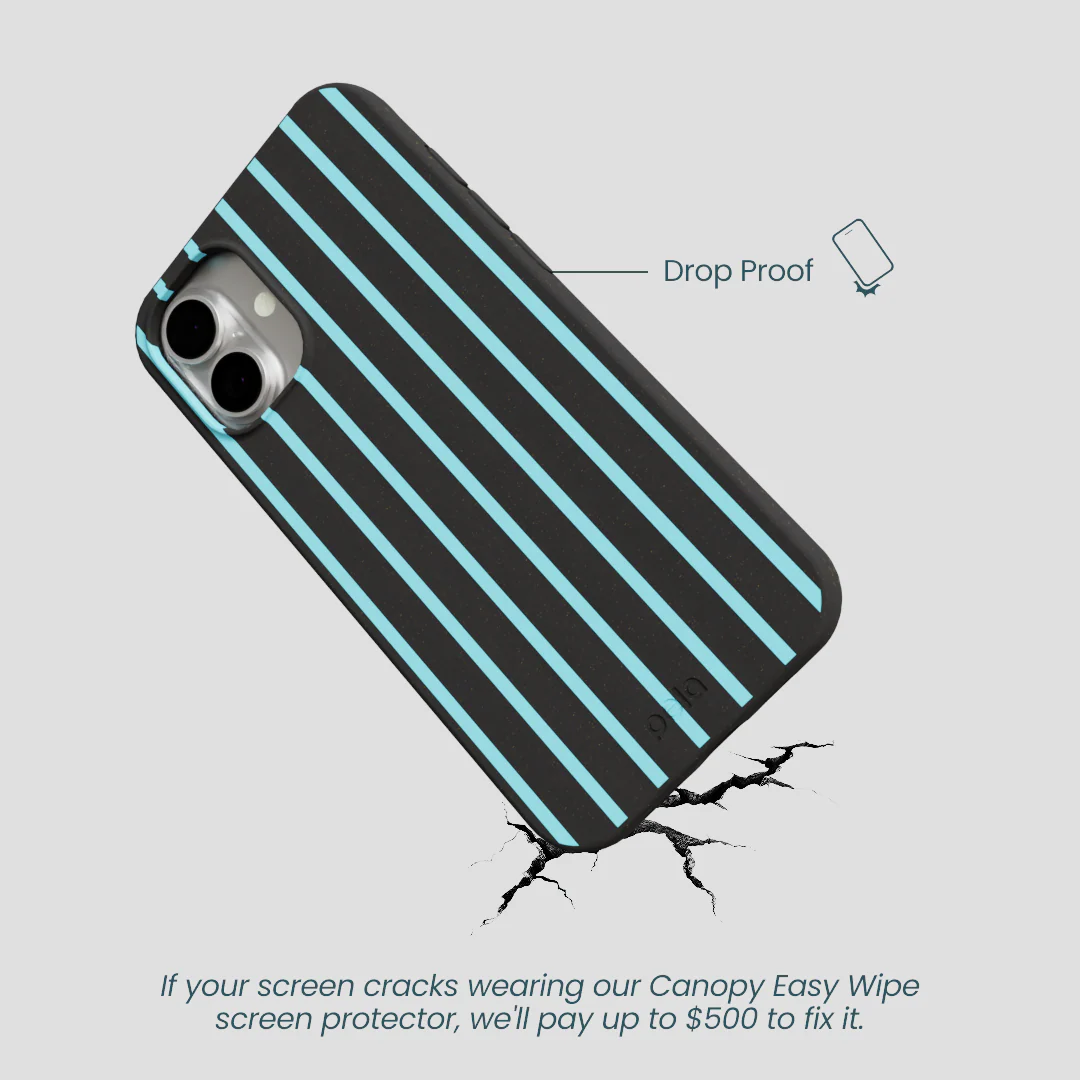 Black Tidal Light Stripes iPhone 16 Plus Case - Image 4