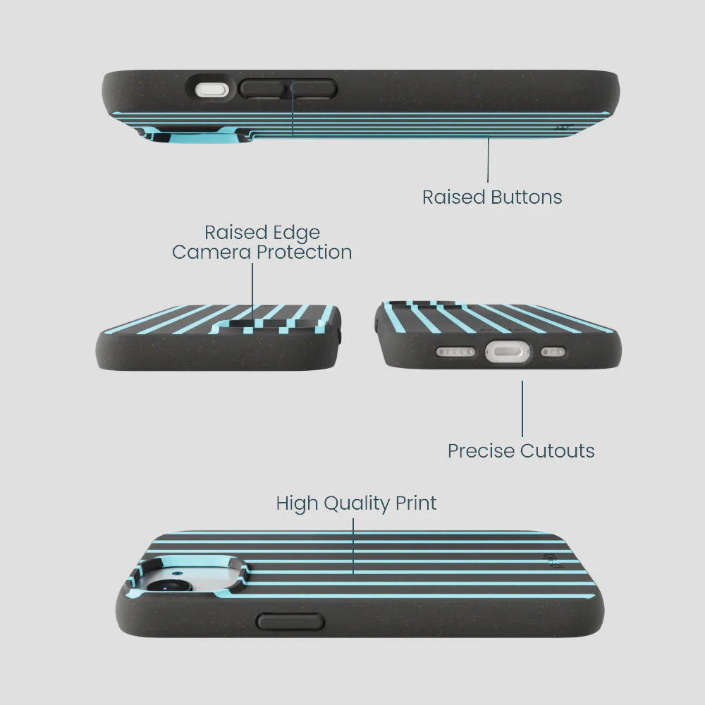 Black Tidal Light Stripes iPhone 16e/17e Case - Image 2