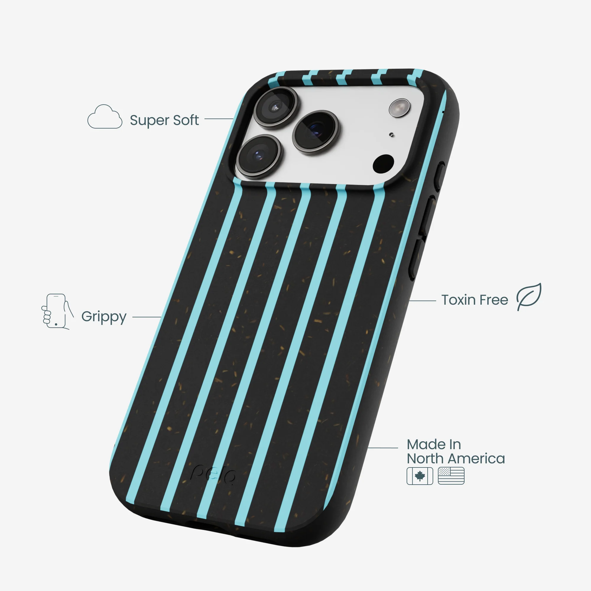Black Tidal Light Stripes iPhone 17 Pro Case - Image 3