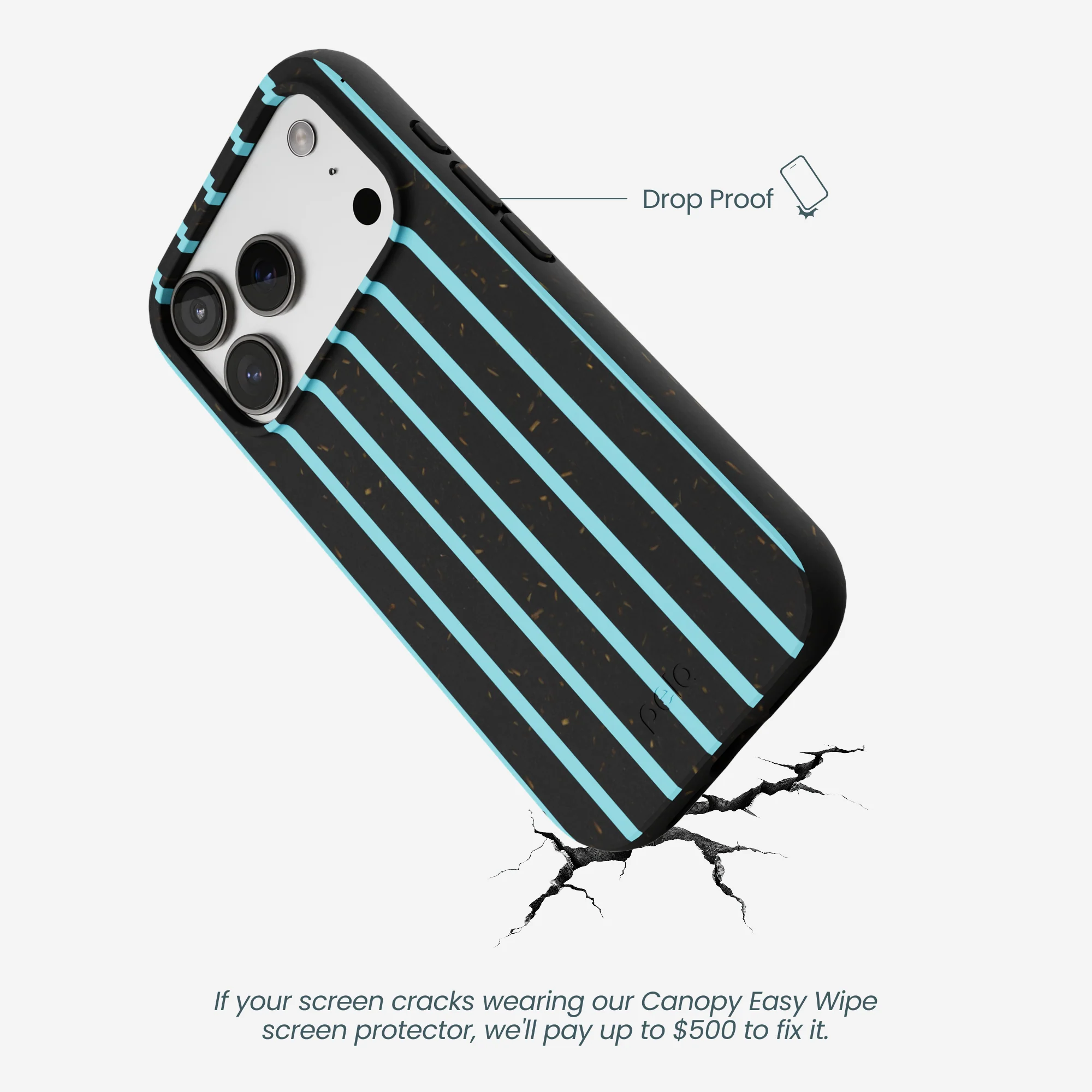 Black Tidal Light Stripes iPhone 17 Pro Case - Image 4