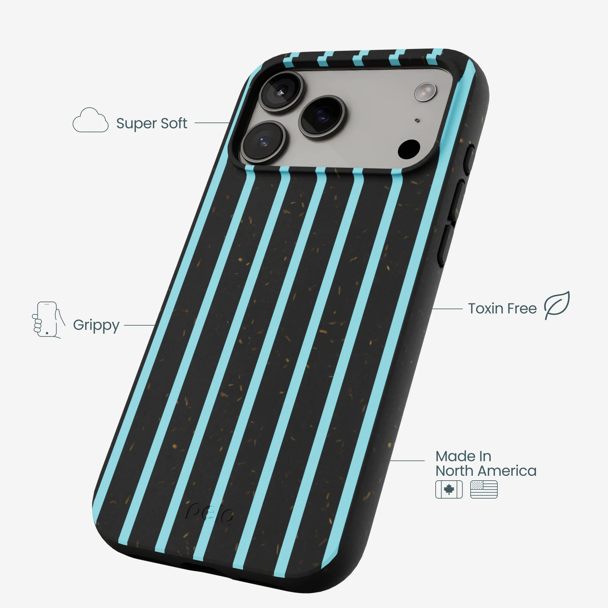 Black Tidal Light Stripes iPhone 17 Pro Max Case - Image 3