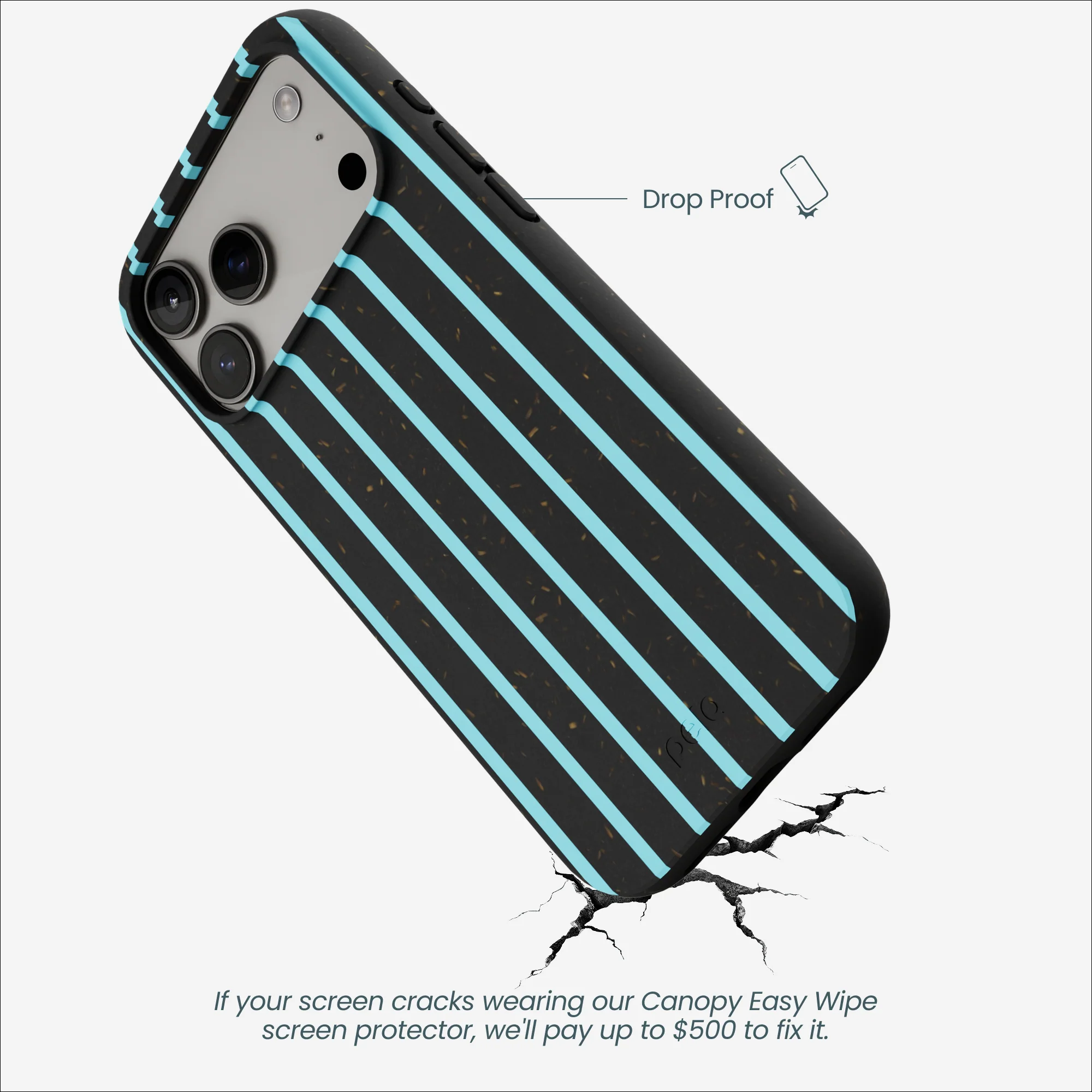 Black Tidal Light Stripes iPhone 17 Pro Max Case - Image 4
