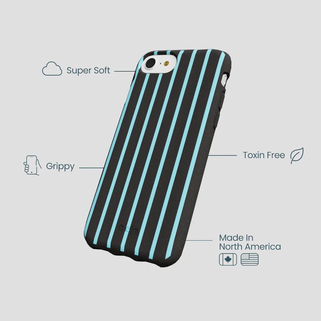 Black Tidal Light Stripes iPhone 6/6s/7/8/SE Case - Image 3